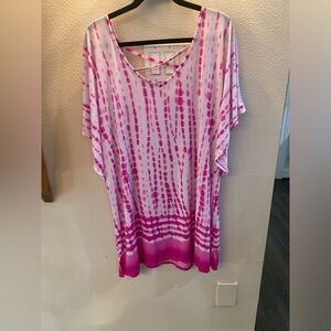 DOTTI 1x Women’s Fuschia Tie Dye Coverup - Gently worn - EXCELLENT CONDITION